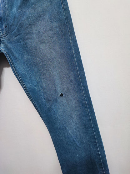 Vintage Levi's 513 Slim Straight Jeans Faded Blue Grunge Skater Men's W36 L30