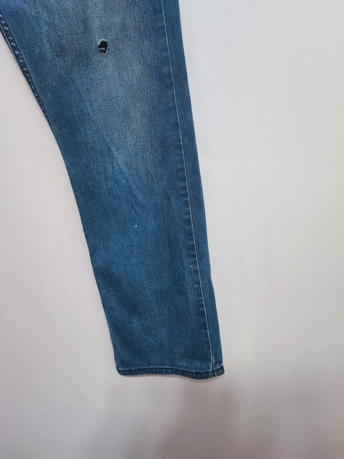 Vintage Levi's 513 Slim Straight Jeans Faded Blue Grunge Skater Men's W36 L30