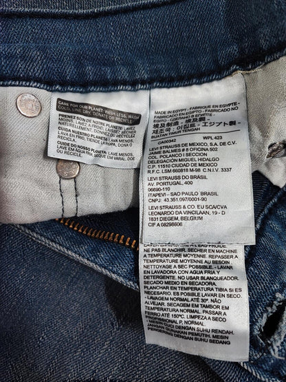 Vintage Levi's 513 Slim Straight Jeans Faded Blue Grunge Skater Men's W36 L30