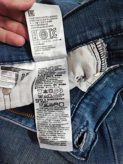 Vintage Levi's 513 Slim Straight Jeans Faded Blue Grunge Skater Men's W36 L30