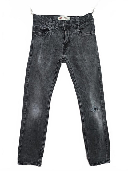 Vintage Levi's 511 Slim Faded Black Grey Jeans Kids Youth Streetwear W26 L27