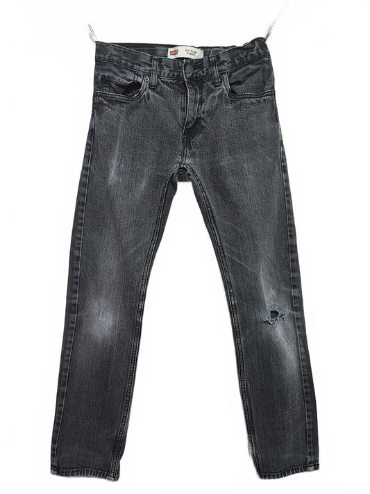 Vintage Levi's 511 Slim Faded Black Grey Jeans Kids Youth Streetwear W26 L27