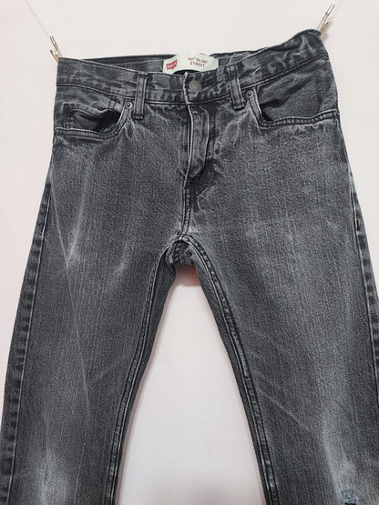 Vintage Levi's 511 Slim Faded Black Grey Jeans Kids Youth Streetwear W26 L27