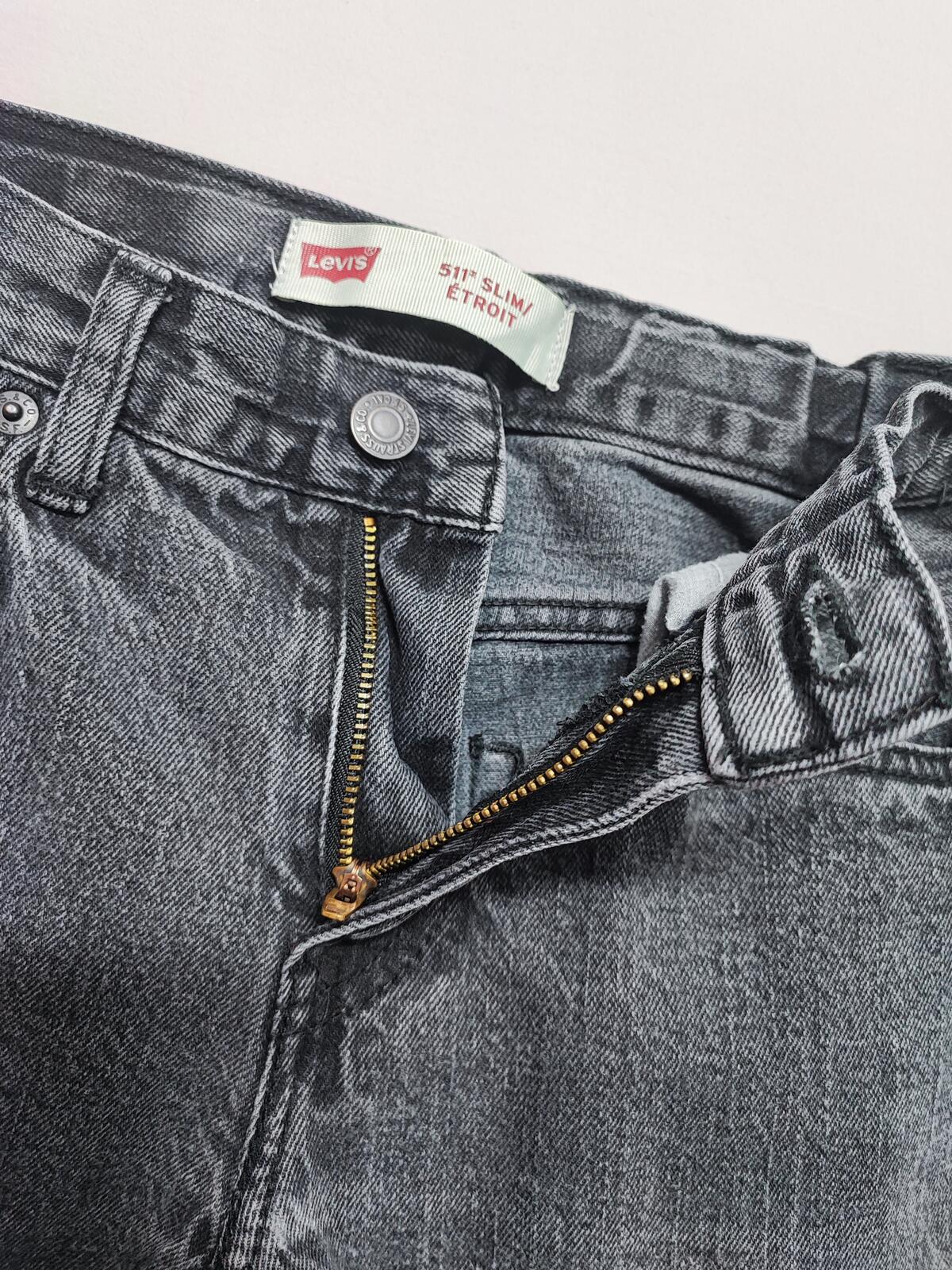 Vintage Levi's 511 Slim Faded Black Grey Jeans Kids Youth Streetwear W26 L27