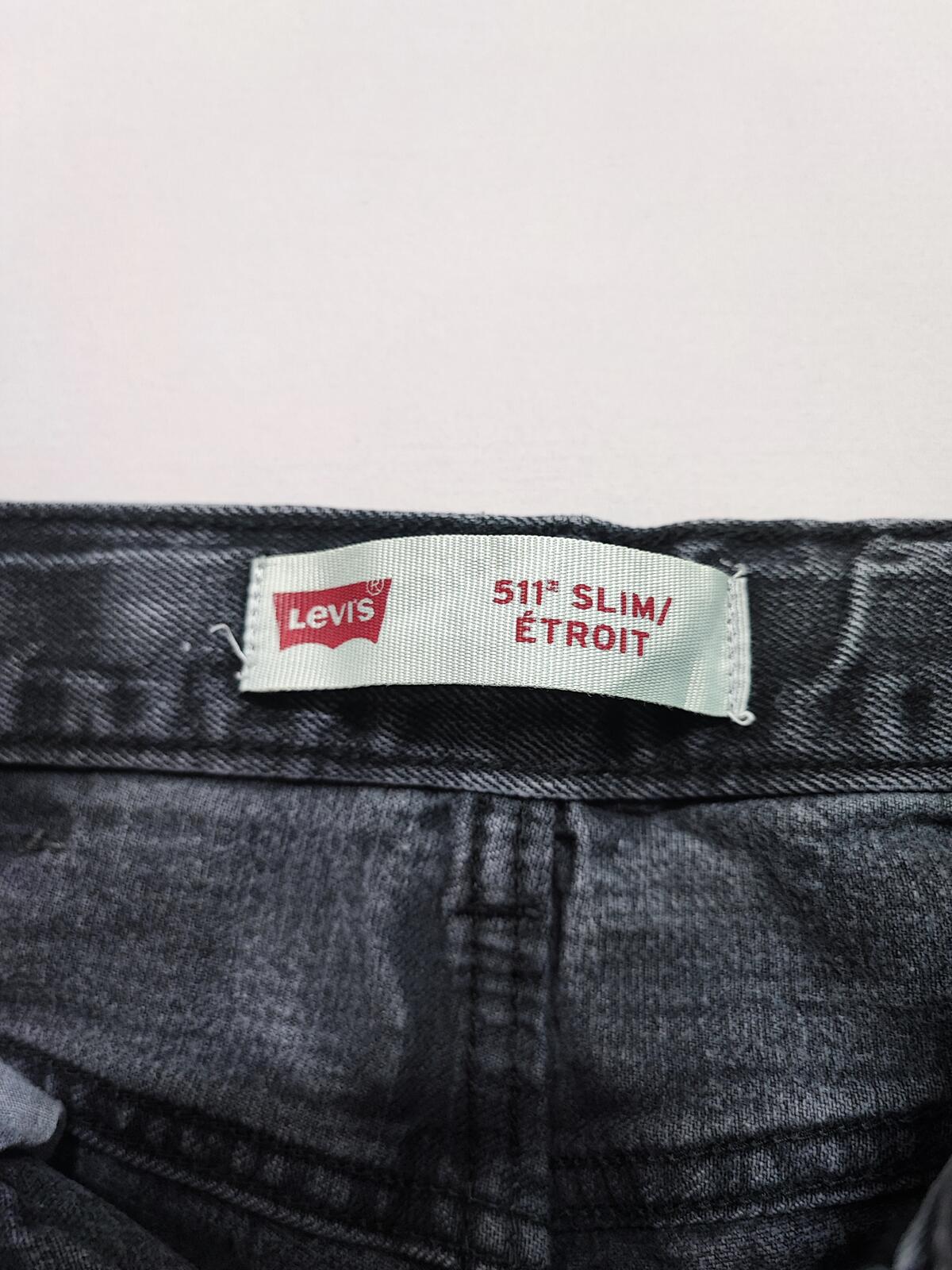 Vintage Levi's 511 Slim Faded Black Grey Jeans Kids Youth Streetwear W26 L27