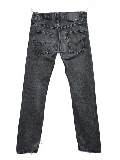 Vintage Levi's 511 Slim Faded Black Grey Jeans Kids Youth Streetwear W26 L27