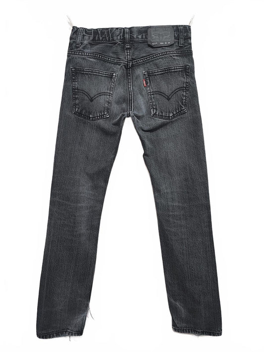 Vintage Levi's 511 Slim Faded Black Grey Jeans Kids Youth Streetwear W26 L27