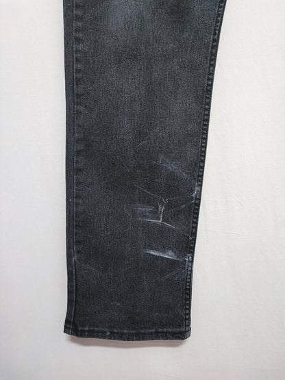 Vintage Levi's 514 Straight Jeans Faded Black Splatter Grunge Men's W38 L31