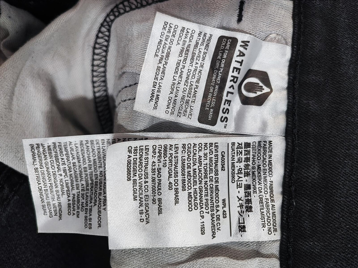 Vintage Levi's 514 Straight Jeans Faded Black Splatter Grunge Men's W38 L31