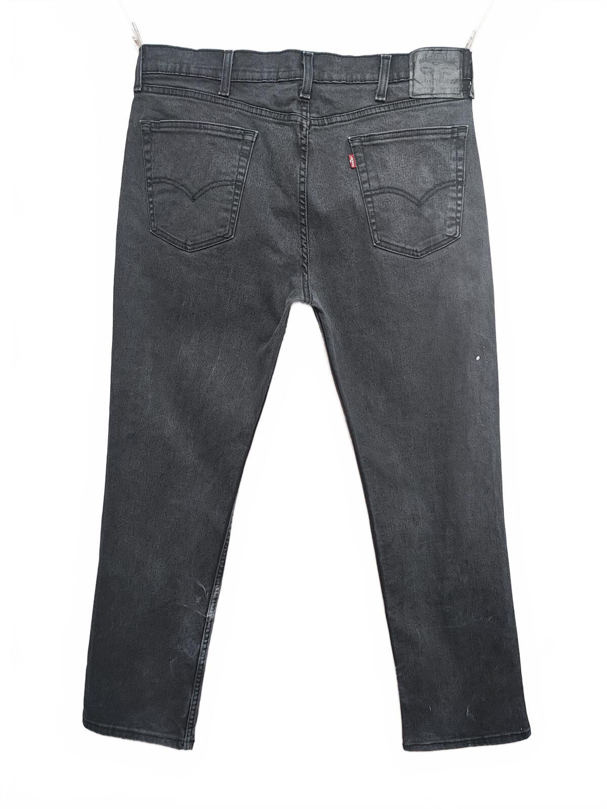 Vintage Levi's 514 Straight Jeans Faded Black Splatter Grunge Men's W38 L31