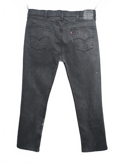 Vintage Levi's 514 Straight Jeans Faded Black Splatter Grunge Men's W38 L31