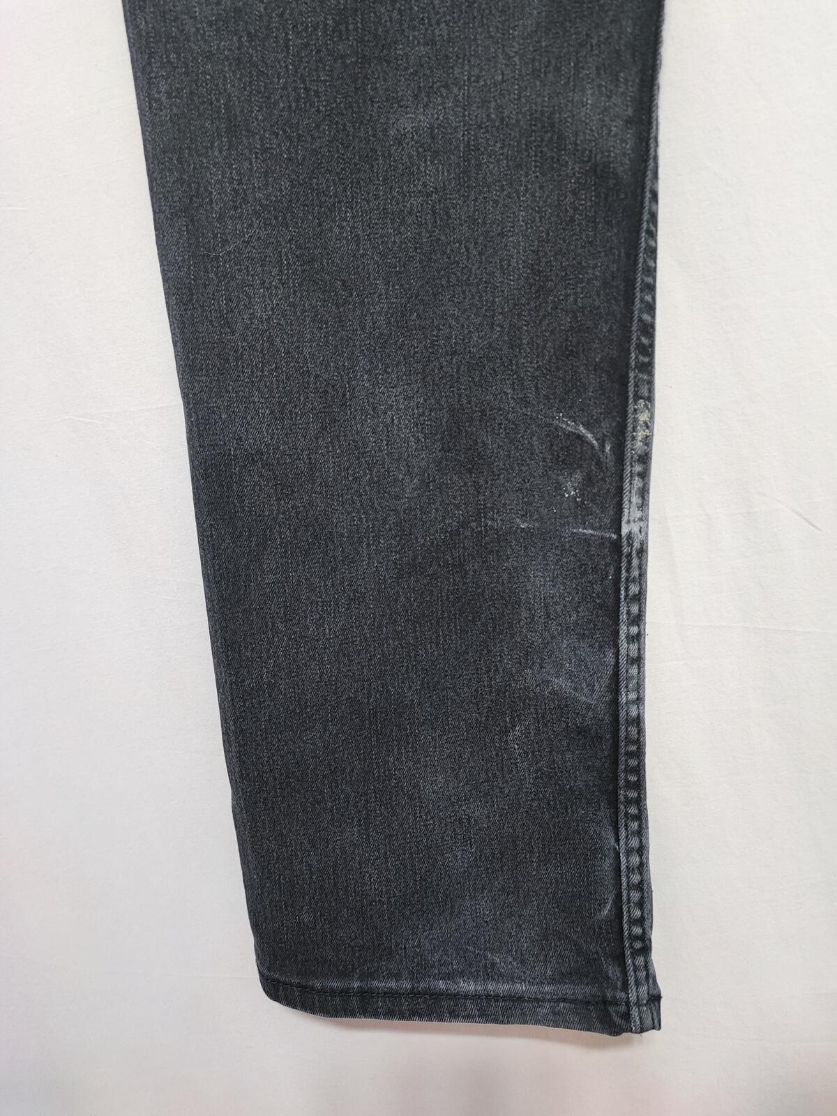 Vintage Levi's 514 Straight Jeans Faded Black Splatter Grunge Men's W38 L31