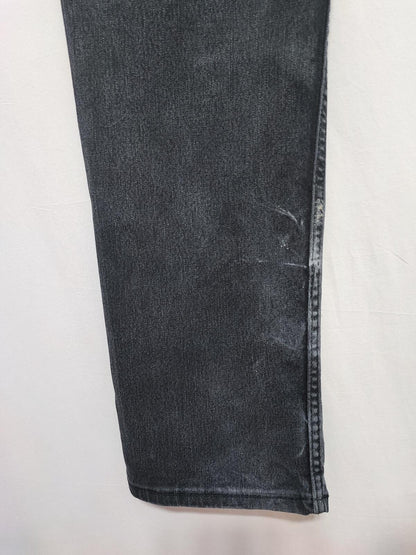 Vintage Levi's 514 Straight Jeans Faded Black Splatter Grunge Men's W38 L31