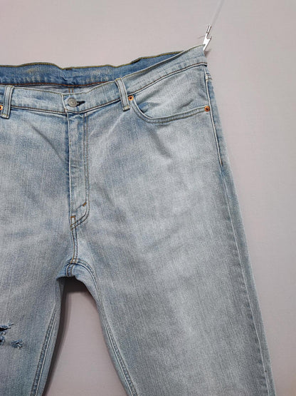 Vintage Levi's 541 Athletic Taper Jeans Faded Light Blue Thrashed Men's W40 L34