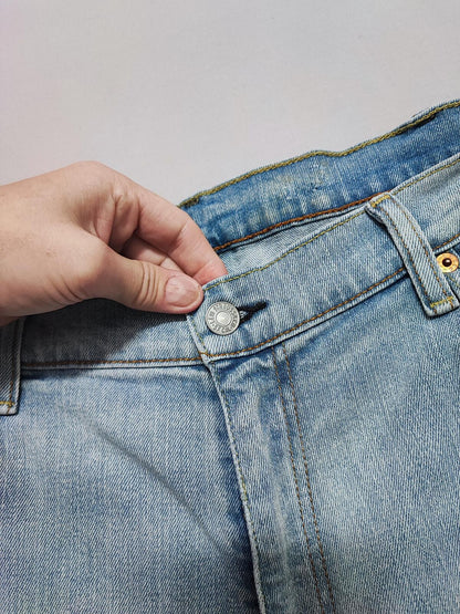 Vintage Levi's 541 Athletic Taper Jeans Faded Light Blue Thrashed Men's W40 L34