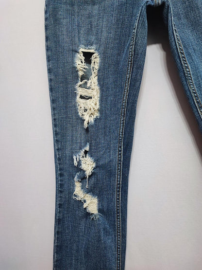 Vintage Levi's Navy Blue Wash Denim Jeans 90s Y2K Straight Leg Men's W33 L32