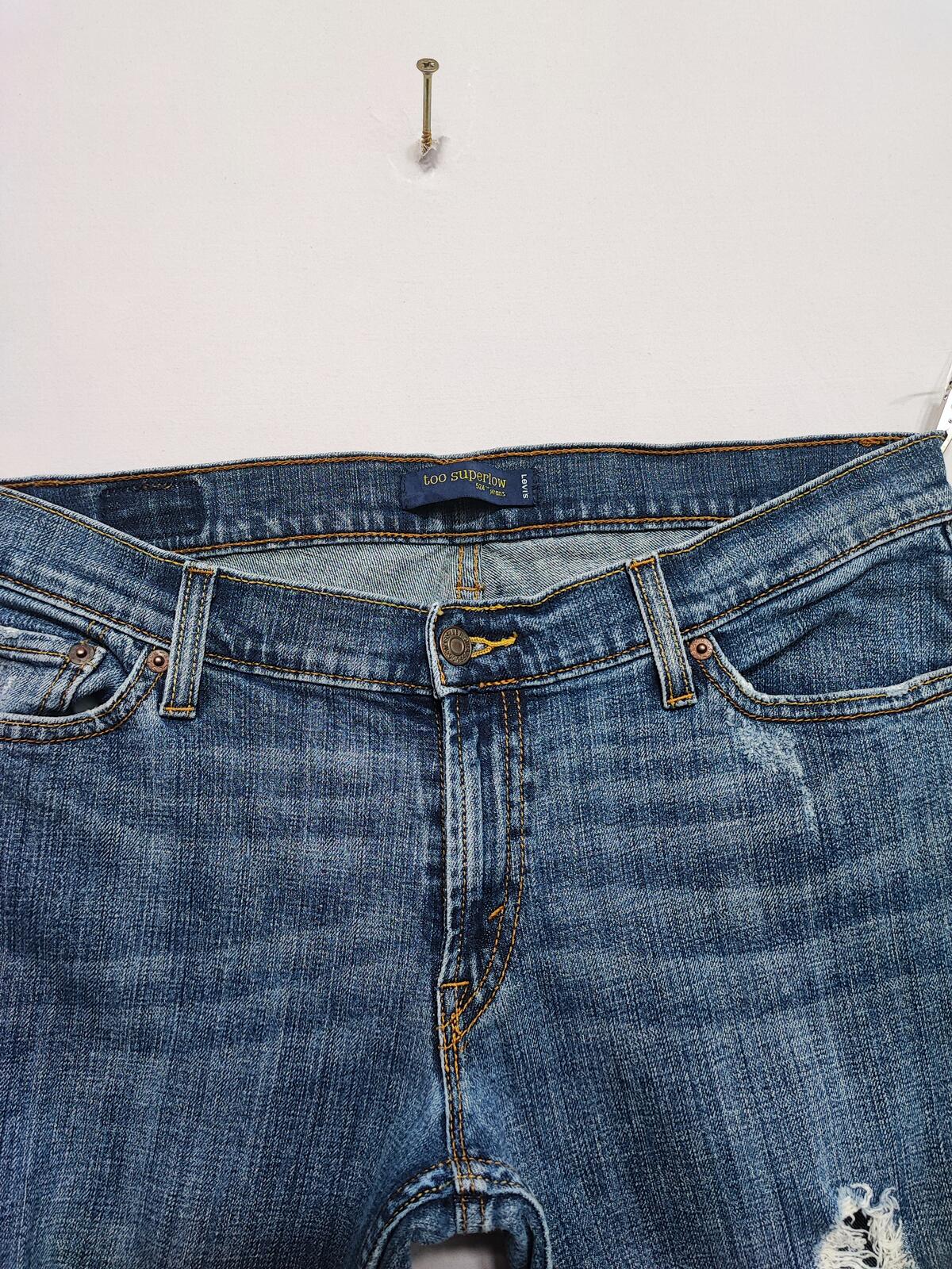 Vintage Levi's Navy Blue Wash Denim Jeans 90s Y2K Straight Leg Men's W33 L32