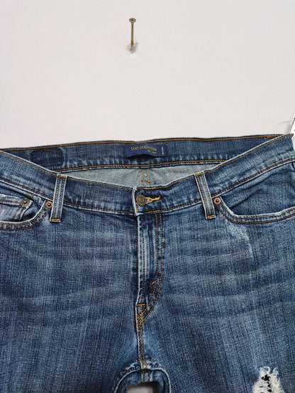 Vintage Levi's Navy Blue Wash Denim Jeans 90s Y2K Straight Leg Men's W33 L32