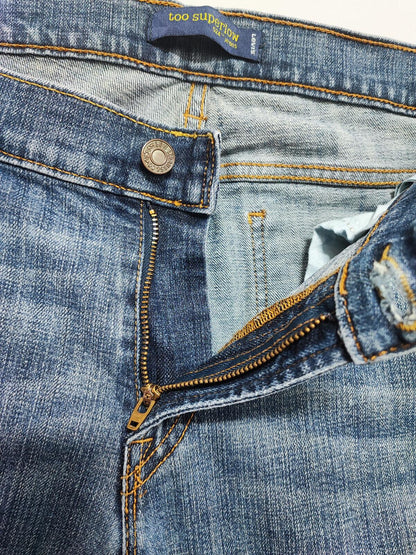 Vintage Levi's Navy Blue Wash Denim Jeans 90s Y2K Straight Leg Men's W33 L32