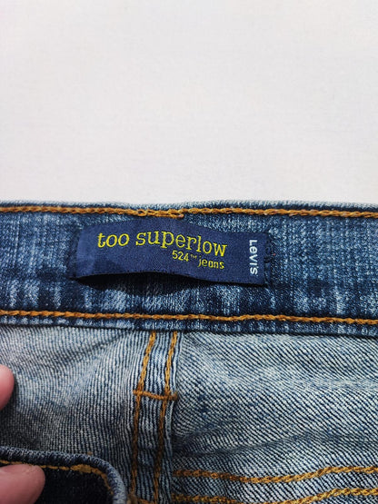 Vintage Levi's Navy Blue Wash Denim Jeans 90s Y2K Straight Leg Men's W33 L32