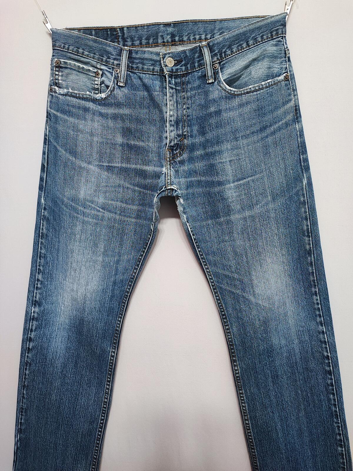 Vintage Levi's 514 Straight Leg Jeans Faded Navy Blue Grunge Skater Men's W34 L32