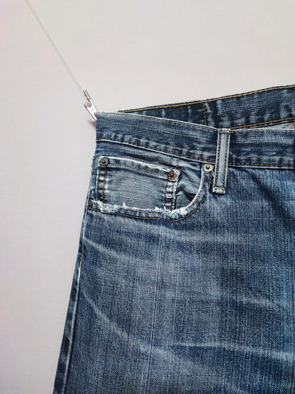 Vintage Levi's 514 Straight Leg Jeans Faded Navy Blue Grunge Skater Men's W34 L32