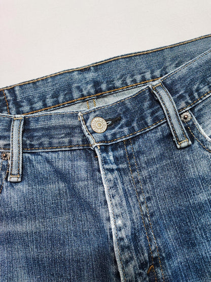 Vintage Levi's 514 Straight Leg Jeans Faded Navy Blue Grunge Skater Men's W34 L32