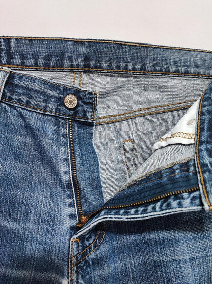 Vintage Levi's 514 Straight Leg Jeans Faded Navy Blue Grunge Skater Men's W34 L32