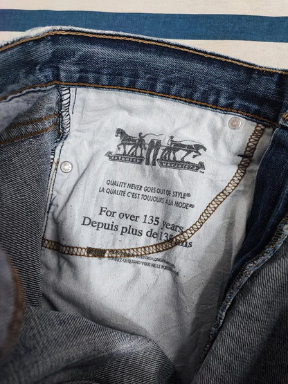 Vintage Levi's 514 Straight Leg Jeans Faded Navy Blue Grunge Skater Men's W34 L32