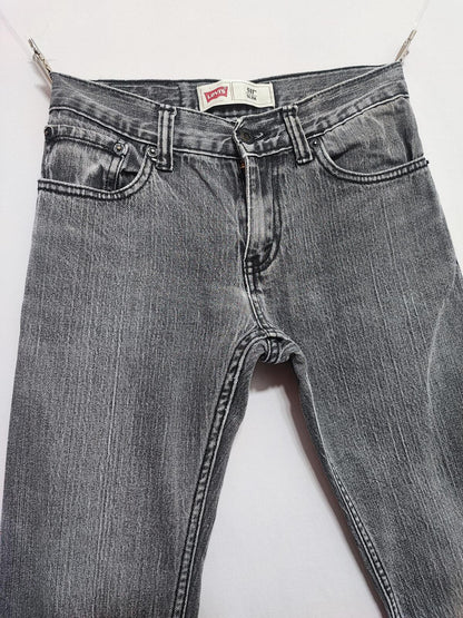 Vintage Levi's 511 Slim Jeans Faded Black Grey Youth Kids Streetwear W26 L26