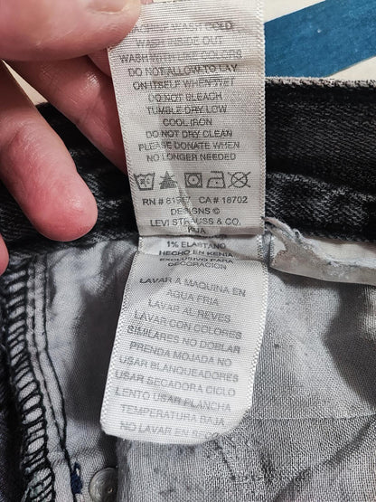 Vintage Levi's 511 Slim Jeans Faded Black Grey Youth Kids Streetwear W26 L26