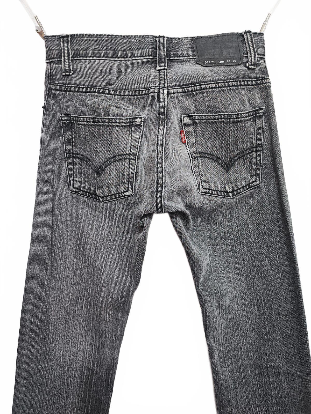 Vintage Levi's 511 Slim Jeans Faded Black Grey Youth Kids Streetwear W26 L26