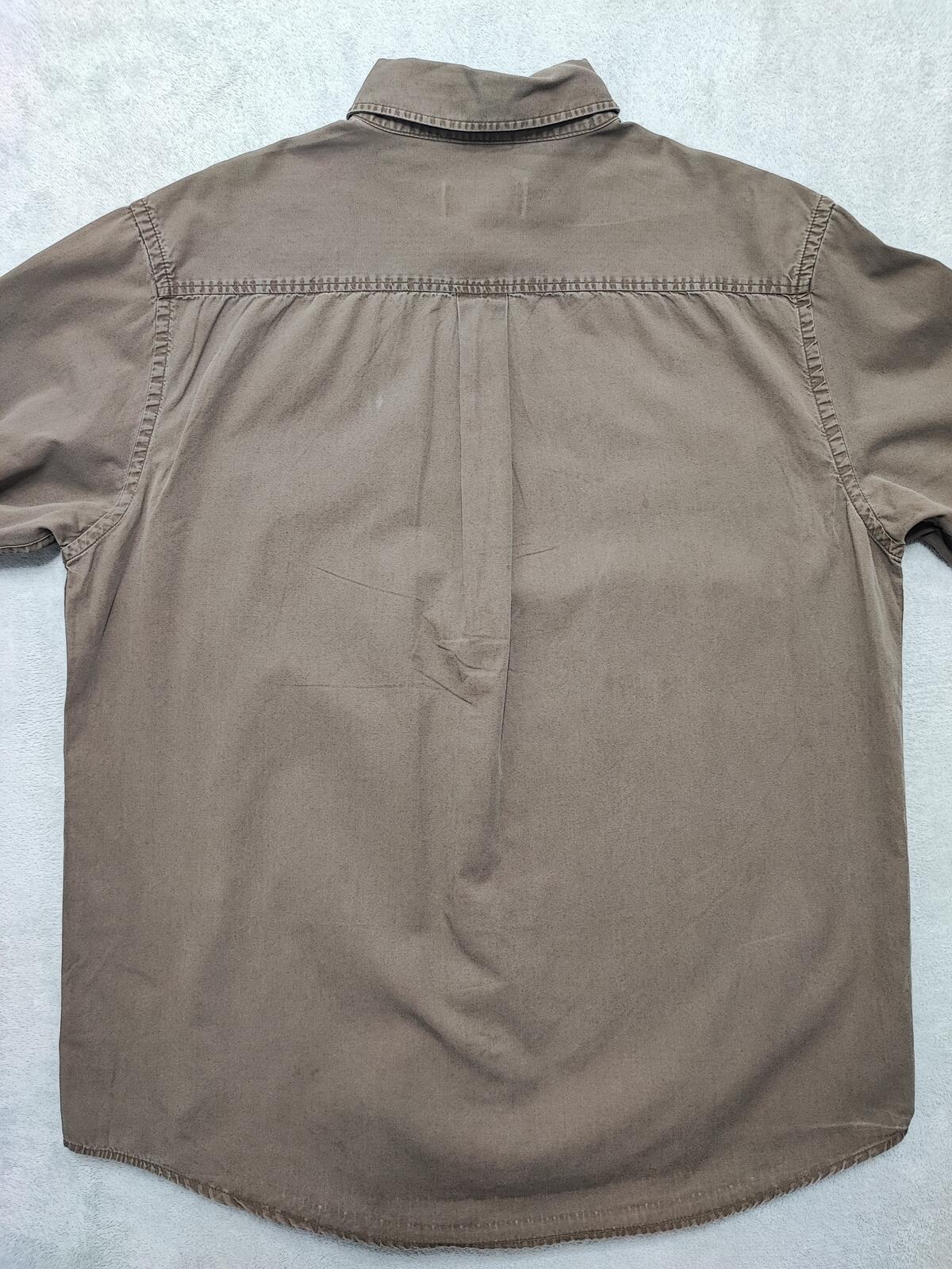 Vintage Chaps Plain Long Sleeve Button Down Shirt Brown Men Size XL