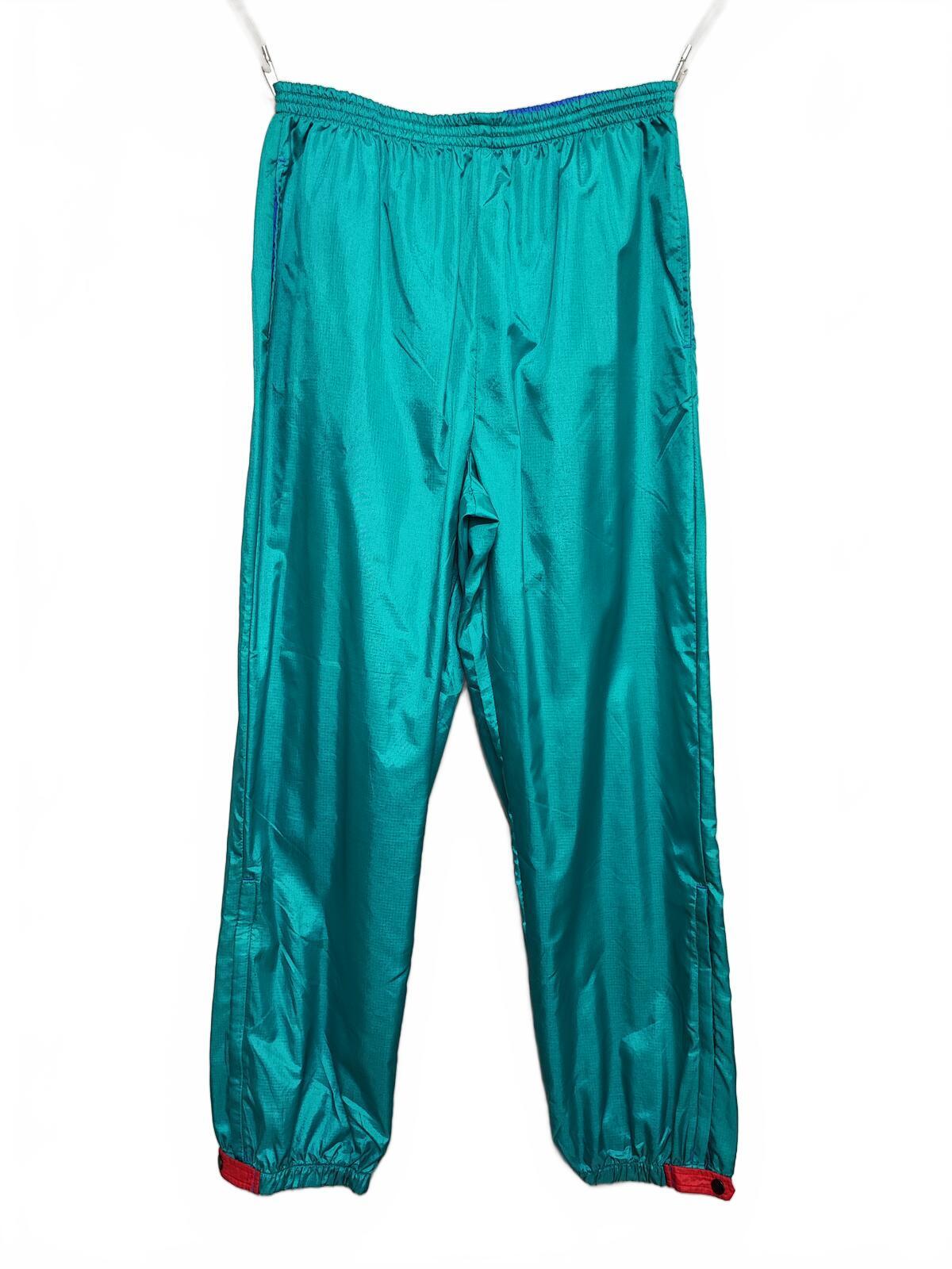 Vintage Columbia Plain Green Ankle Zip Tracksuit Bottoms Joggers Men Size Medium