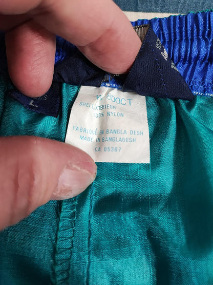 Vintage Columbia Plain Green Ankle Zip Tracksuit Bottoms Joggers Men Size Medium