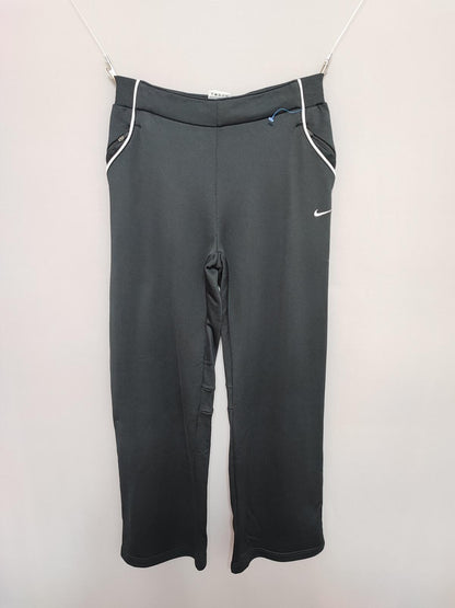 Vintage Nike Chantel Shiny Black Tracksuit Bottoms Joggers Women Size 10