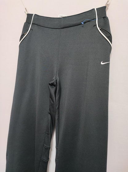 Vintage Nike Chantel Shiny Black Tracksuit Bottoms Joggers Women Size 10