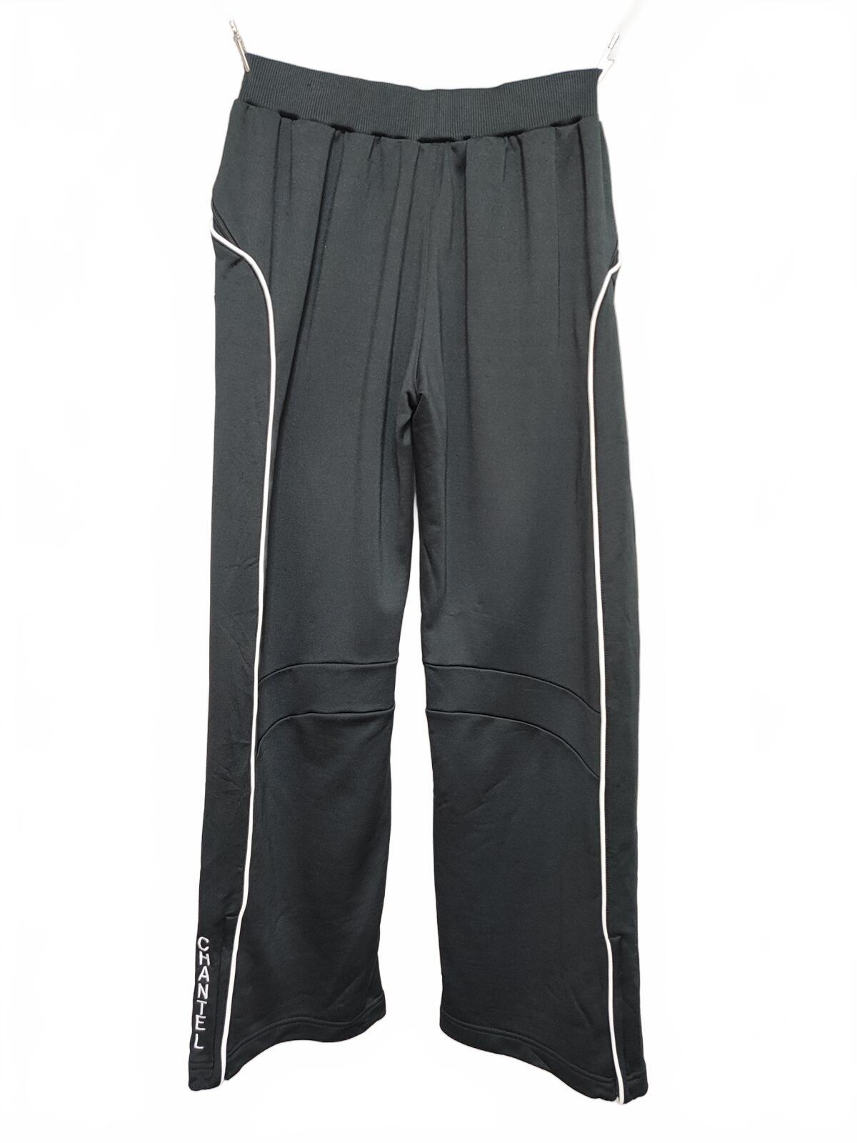 Vintage Nike Chantel Shiny Black Tracksuit Bottoms Joggers Women Size 10