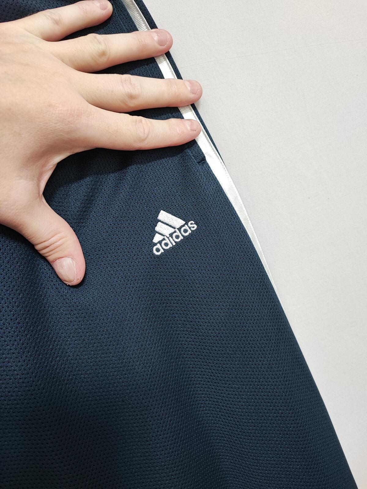 Vintage Adidas Tracksuit Bottoms Medium Navy Blue 3 Stripe Track Pants Y2K 00s