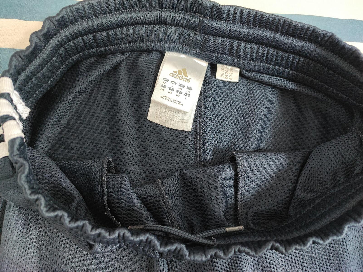 Vintage Adidas Tracksuit Bottoms Medium Navy Blue 3 Stripe Track Pants Y2K 00s