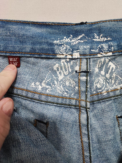 Vintage Denim & Co Faded Blue Regular Fit Jeans Y2K Grunge Skater Men's W32 L30