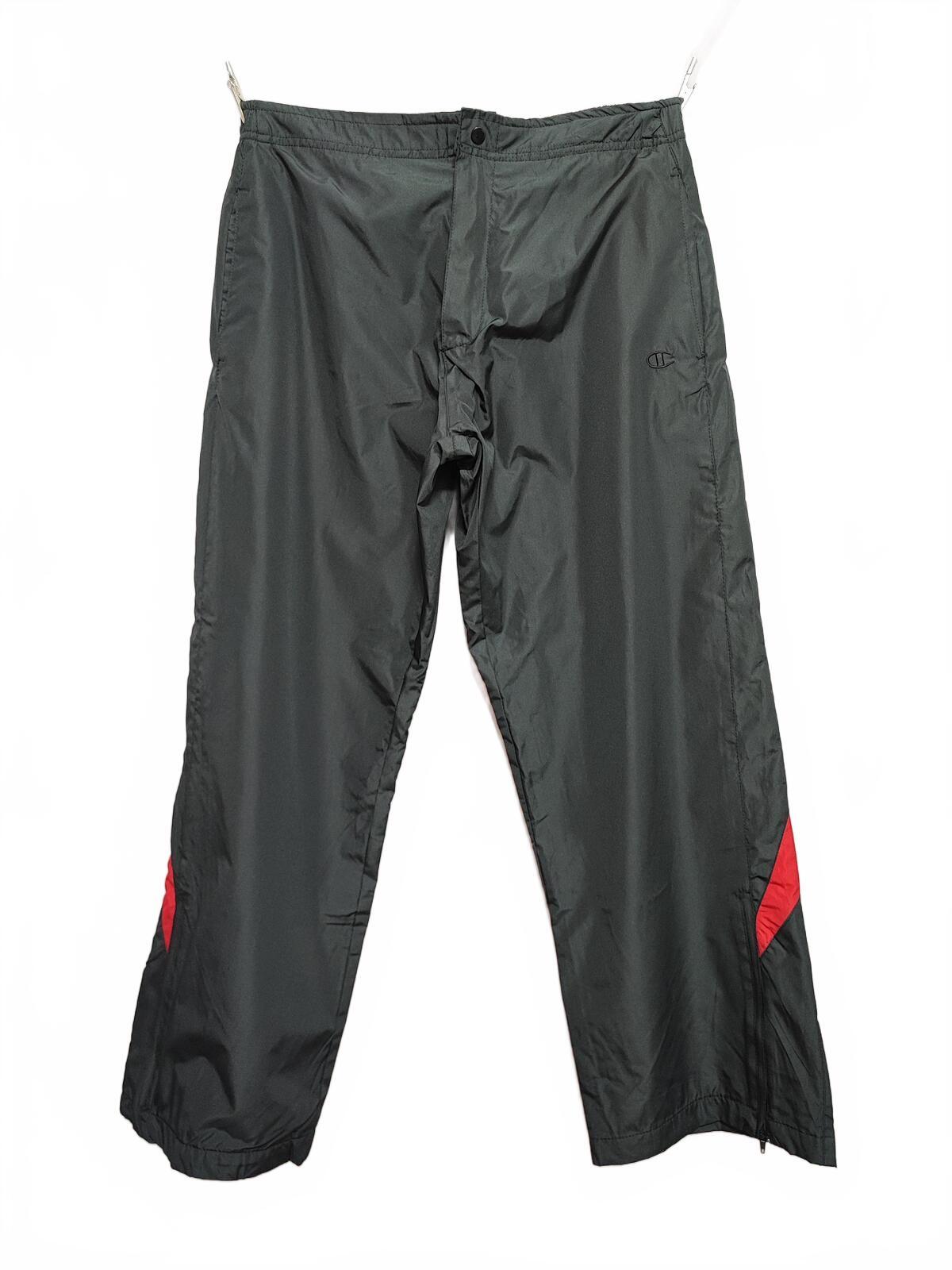 Vintage Champion Tracksuit Bottoms Medium Black Track Pants Shorter Leg Y2K 90s