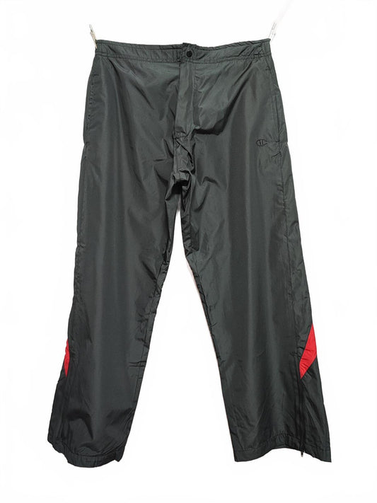 Vintage Champion Tracksuit Bottoms Medium Black Track Pants Shorter Leg Y2K 90s