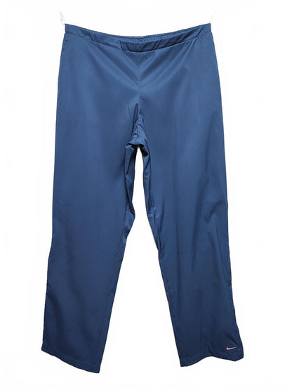 Vintage Nike Shiny Blue Tracksuit Bottoms Joggers Women Size 12 14 Men Medium