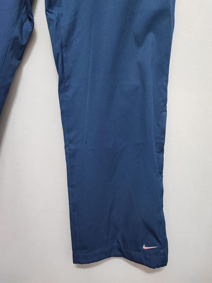 Vintage Nike Shiny Blue Tracksuit Bottoms Joggers Women Size 12 14 Men Medium