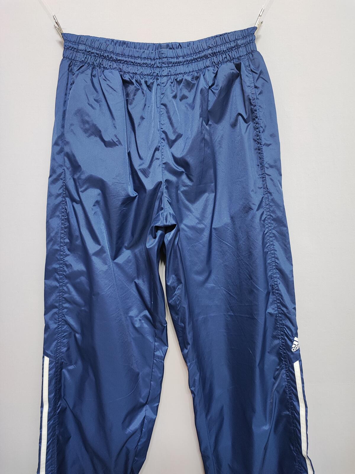 Vintage Adidas Tracksuit Bottoms Small Navy Blue 3 Stripe Track Pants Y2K 90s