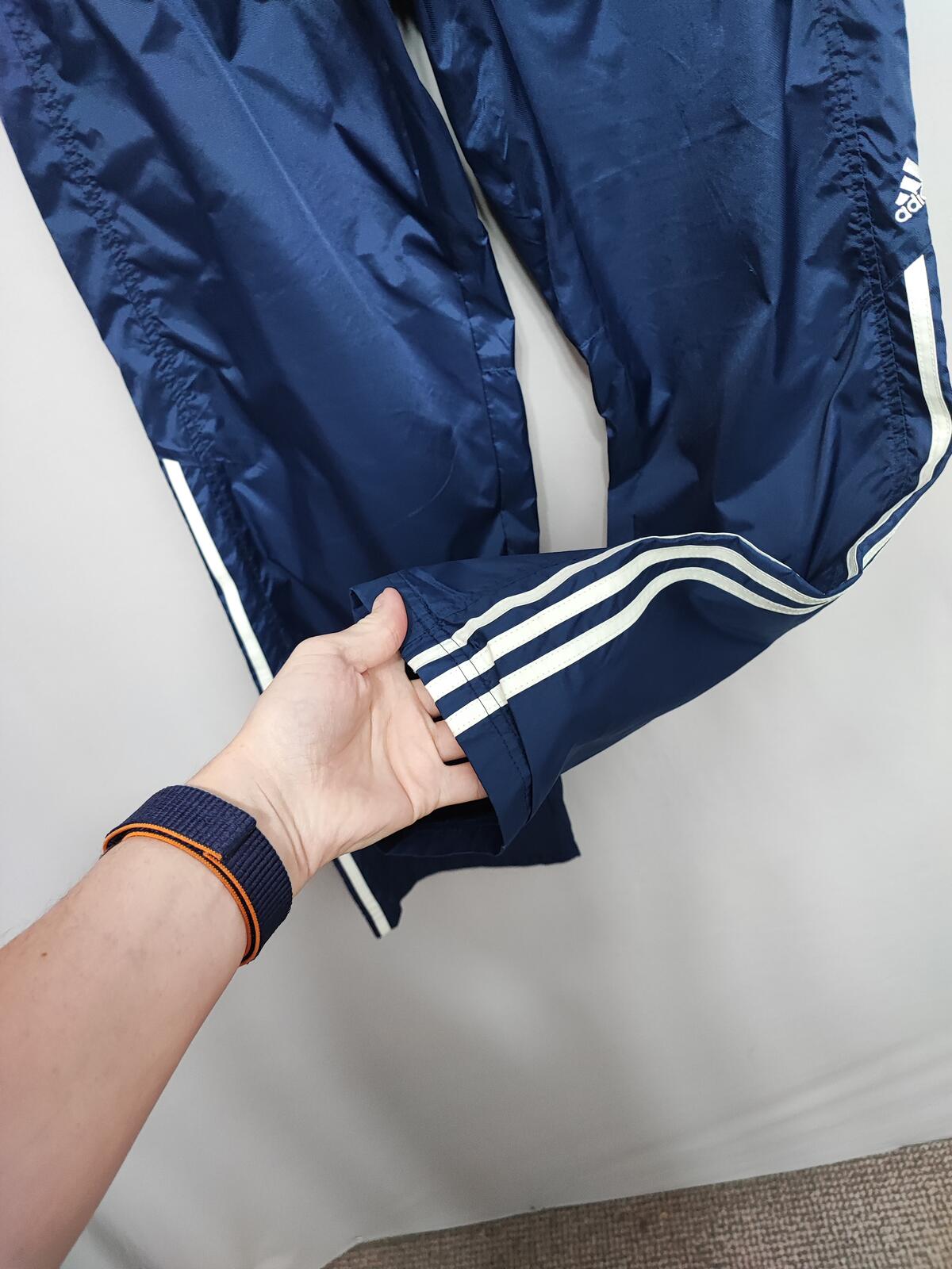 Vintage Adidas Tracksuit Bottoms Small Navy Blue 3 Stripe Track Pants Y2K 90s