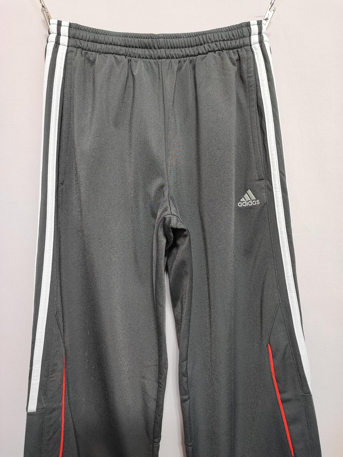 Vintage Adidas Plain Black Ankle Zip Tracksuit Bottoms Joggers Men Size Small