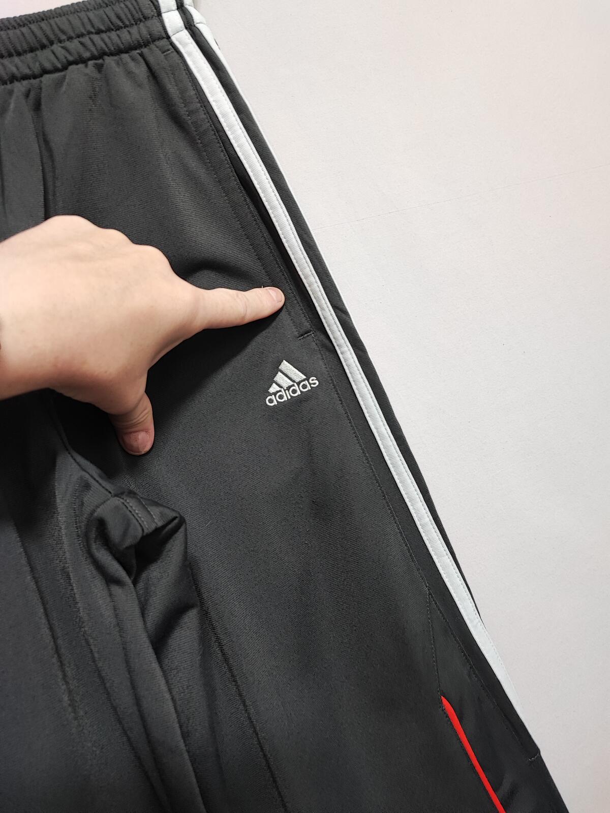 Vintage Adidas Plain Black Ankle Zip Tracksuit Bottoms Joggers Men Size Small