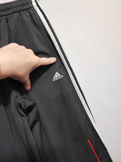 Vintage Adidas Plain Black Ankle Zip Tracksuit Bottoms Joggers Men Size Small